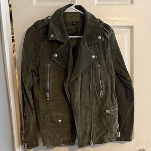 Blank NYC Olive Suede Moto Jacket